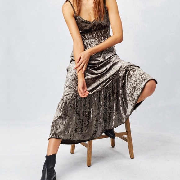 Love Stitch Dresses & Skirts - SOLD l Petra Crushed Velvet Boho Maxi Dress